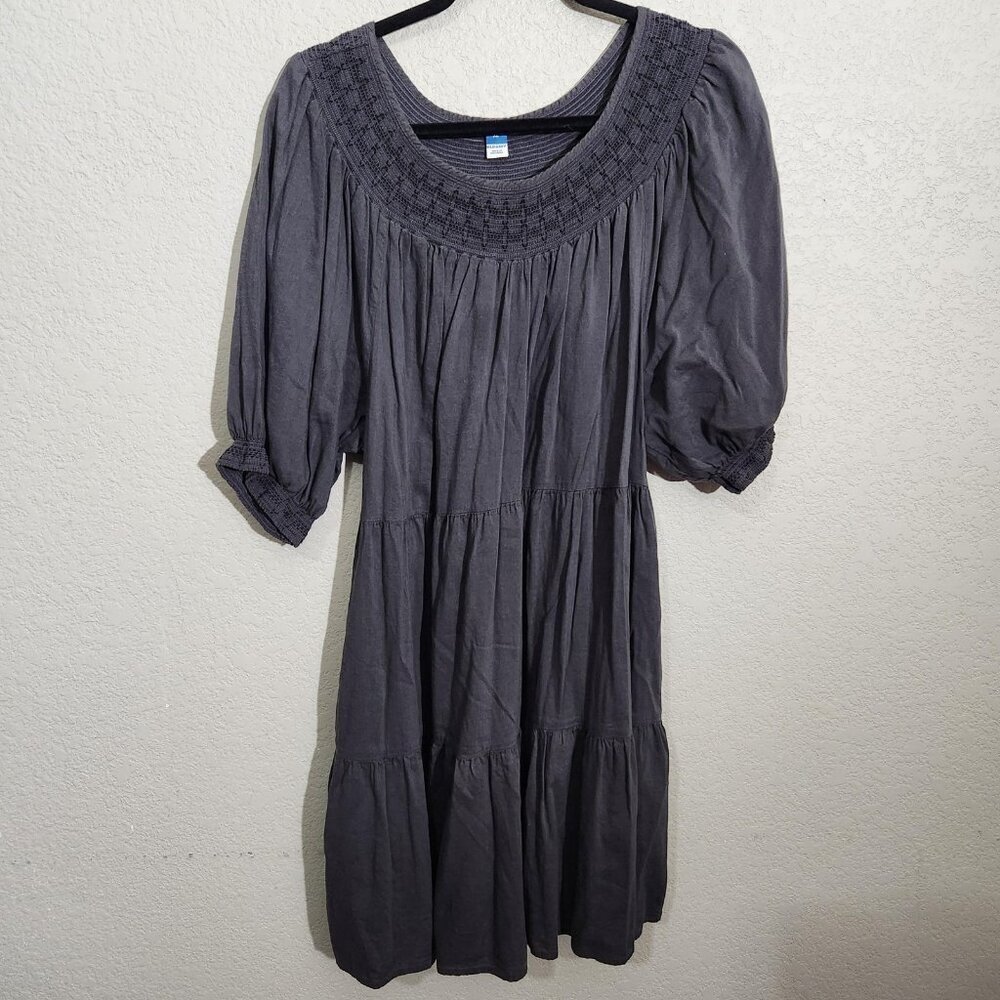Old Navy Dress XL Gray Smocked